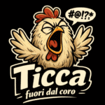 Logo Ticcami – gallina con tic simbolo del progetto sulla sindrome di Tourette