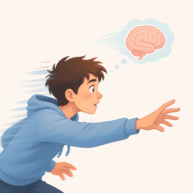 Illustrazione di impulsività nella Tourette con azione che precede il pensiero