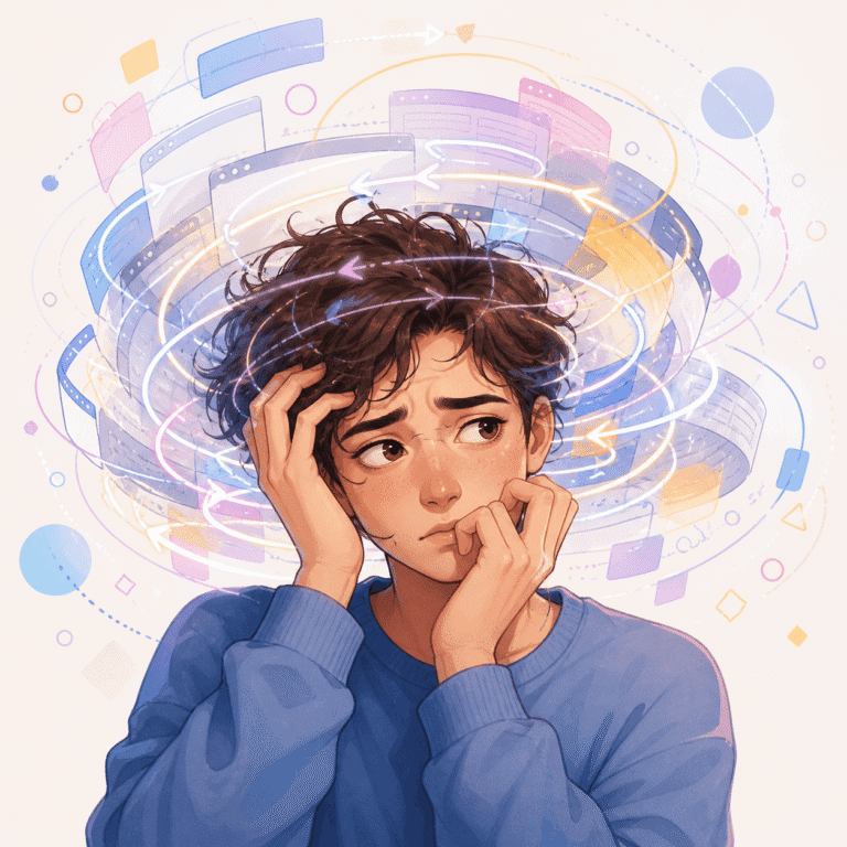 Illustrazione delle ossessioni nella Tourette come pensieri intrusivi ricorrenti