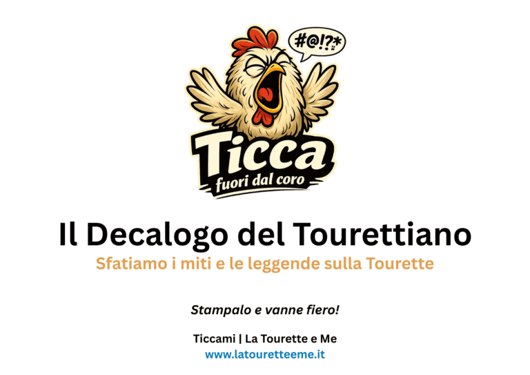 Il Decalogo del Tourettiano - poster informativo sulla Sindrome di Tourette e sui principali miti e pregiudizi
